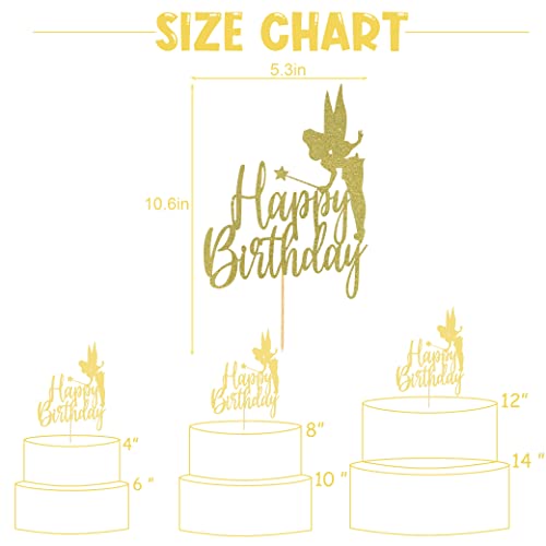 Tinker Bell Cake Topper - Tinker Happy Birthday Cake Topper,Tinker Bell 1St Birthday Party Decorations,Fairy Tinkerbell Disney Princess Cake Topper,Tinker Bell Party Favor #TOP1