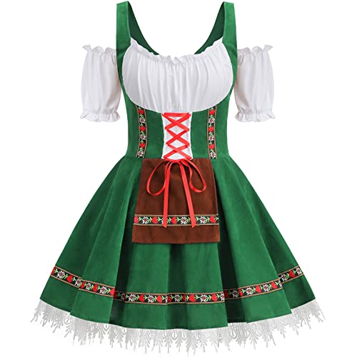 Grajtcin Grajtcin Oktoberfest Costumes Women Velvet German Bavarian Dirndl Dress Beer Maid Outfit For Halloween Carnival  cover