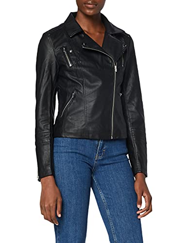 Only ONLGEMMA Faux Leather Biker OTW Noos Chaqueta, Negro (Black Black), 38 para Mujer