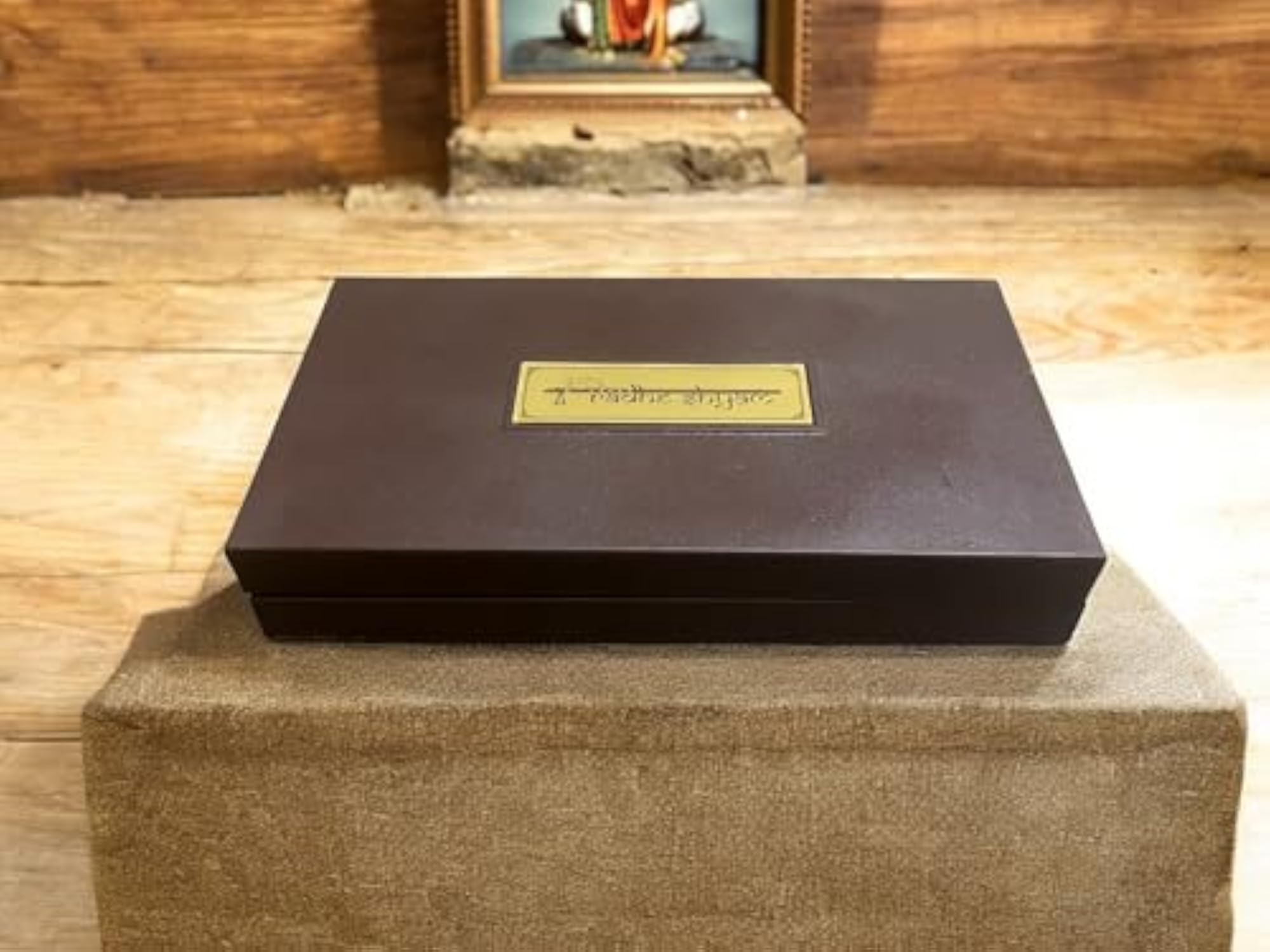 24k Gold Plated Radhakrishnan Charan Paduka Pooja Box