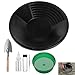 Gold Panning Pan,Accesorios para Tamices Manuales para la Extracción de Oro,Herramientas Portátiles para Buscar Oro al Aire Libre,Batea de Oro Set,Gold ifting,Clasificador de Tamizado 38 cm Tokaneit