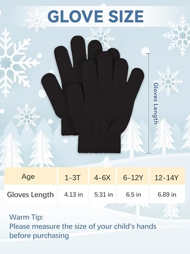 Glooarm 12 Pairs Kids Gloves Winter Toddler Gloves Full Fingers Knit Gloves Children Stretchy Warm Gloves Bulk For Boys Girls thumb #1