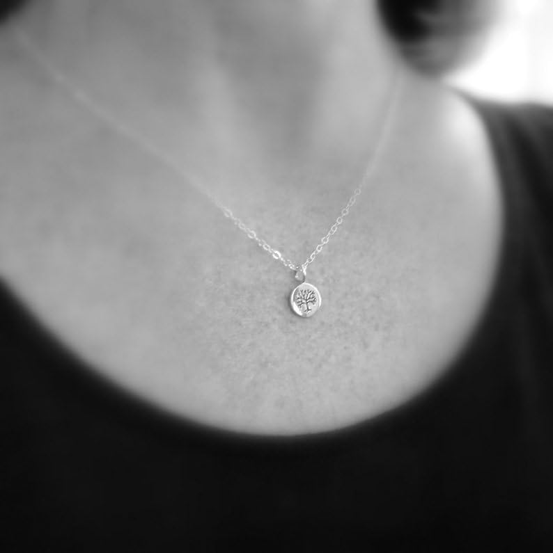 Collar de árbol de la vida de plata 925 con cadena de 45 cm, joyería delicada 4