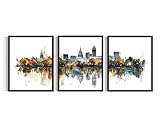 Washington DC Art Print Poster, (Set of 3) Skyline Abstract Wall Art Painting for Bedroom Living Room Office Decor AAA16 (Washington DC, 8 x 10 inches (3 Panels), Unframed)