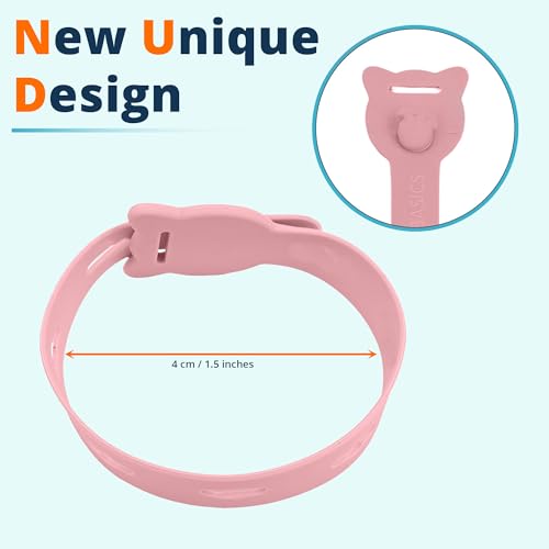 Image of LivingBasics 10 Pcs Silicone Reusable Cable Ties /Wire Ties /Adjustable Cable Organizer /Elastic Cord Organizer /Reusable Silicone Cord Straps for Earphones, PC, Wires, Chargers, Desk (Pink)