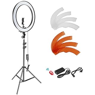 NEEWER 18"/45cm LED Ring Light, Support de Téléphone, Griffe Froide, Filtre, 58W 5600K 0-100% Dimmable Grand Ring Light pour Caméra Smartphone Flux Direct Maquillage Studio Photo Vidéo Filmage, RL-18