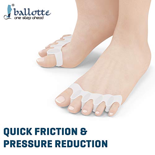 Ballotte Toe Spacers - Gel Toe Separators For Women/Men - Toe Spacers For Feet Women, Toe Spreader, Foot Stretcher, Big Toe Straightener, Bunion Corrector For Men, Hammer Toe Corrector For Women #TOP2