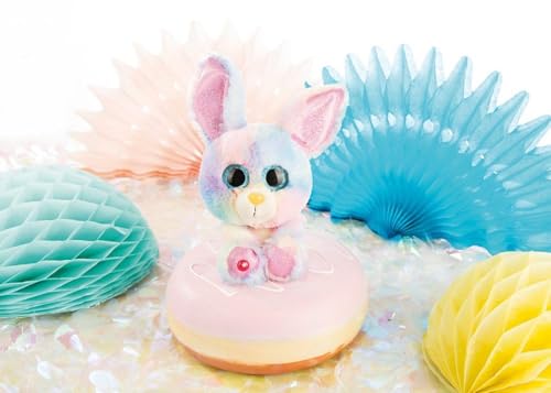 NICI Glubschis: Das Original – Rainbow Candy 15 cm – Kuscheltier Hase mit großen Augen – Flauschiges Plüschtier mit Glitzeraugen – Schmusetier für Kuscheltierliebhaber – 45561