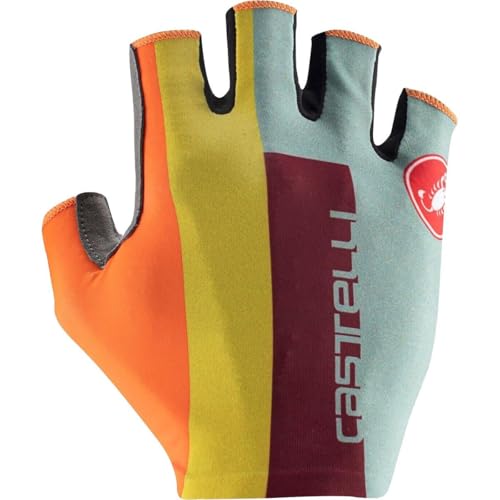Castelli COMPETIZIONE 2 Glove, Defender Green/Dark Red/Bordeaux/Passion Fruit/Scarlet Lava, XXL Unisex