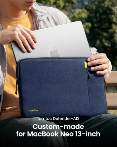 Image of tomtoc 360 Protective Laptop Sleeve 13-inch MacBook Neo A3404 (2026) | Water-resistant Laptop Case Cover Designed for 13-inch New MacBook Neo A18 Pro Chip, 13 inch Shockproof Computer Case Bag