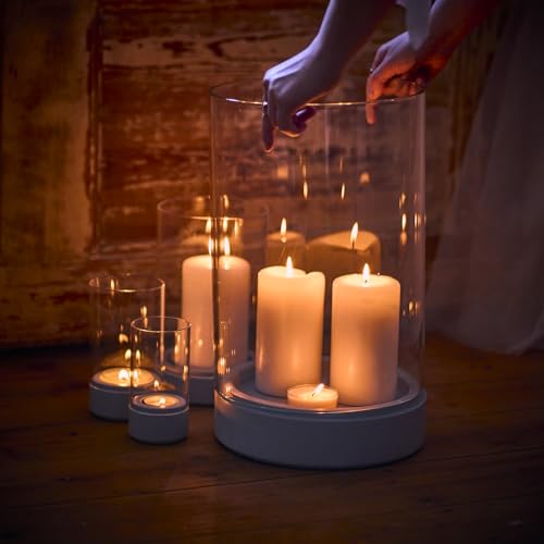 Werkbeton - XL 4er-Set - Bodenwindlicht aus Beton & Glas Windlicht Luisa...