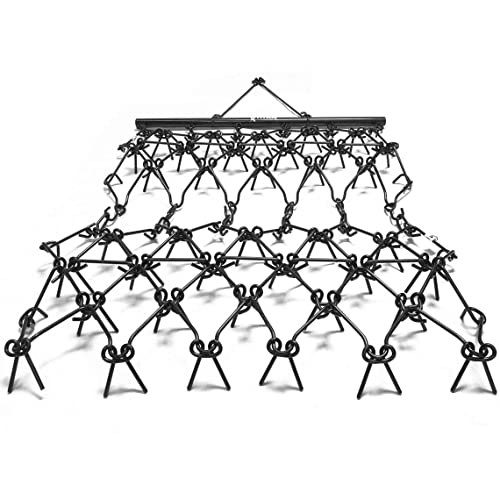 Titan Attachments Heavy Duty Drag Harrow 4.5 Ft X 5 Ft Leveling Grading Steel Mesh, 3/8In Tines, Tow Behind Agricultural-Style Drag #TOP3