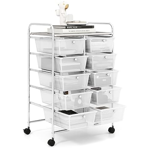 GiantexUK 10 Drawer Mobile Storage Cart Cover