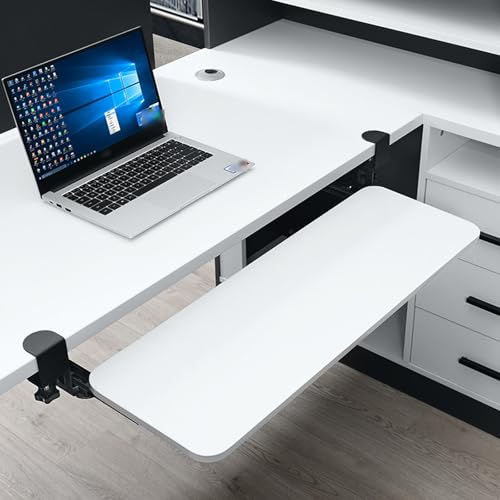 Table pliante réglable avec grand plateau coulissant clavier pour bureau à domicile