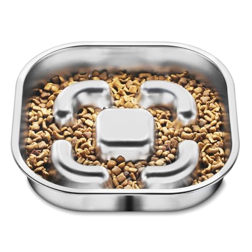 Ciotola Anti Ingozzamento Per Cani E Gatti - Base Antiscivolo, Blu