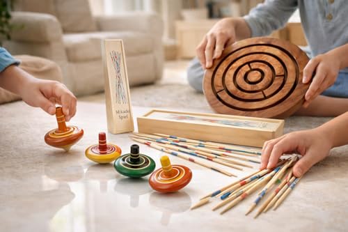 Image of Mikado - Wooden 31 Pickup Stick - Family Indoor & Outdoor Game - Hand Made Toy for Kids - Pack of One Pcs (Combo-3)