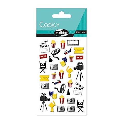 Maildor - Ref CY142C - Cooky Stickers (Single Sheet) - 7.5 x 12cm - Cinema Designs - Approximately 25 Stickers, 3D Stickers, Suitable for Children Aged 3+ Cover