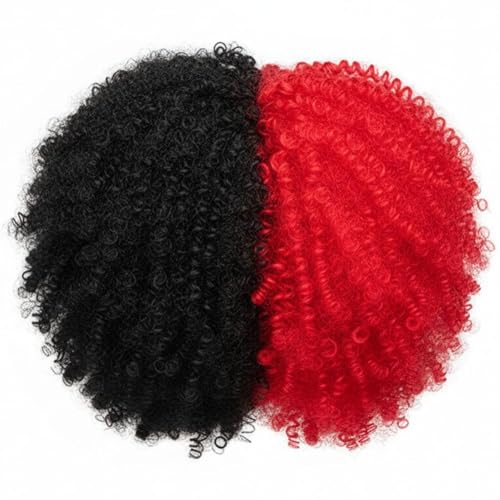Perruque Afro Bouclée Courte Synthétique Bicolore pour Cosplay
