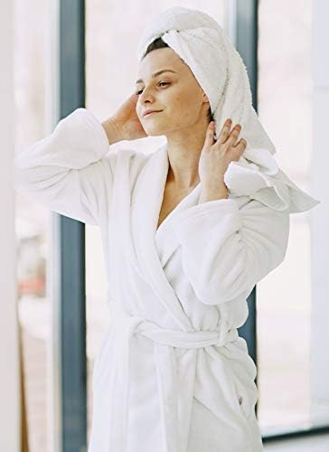 Ladies white towelling bathrobe Clearance