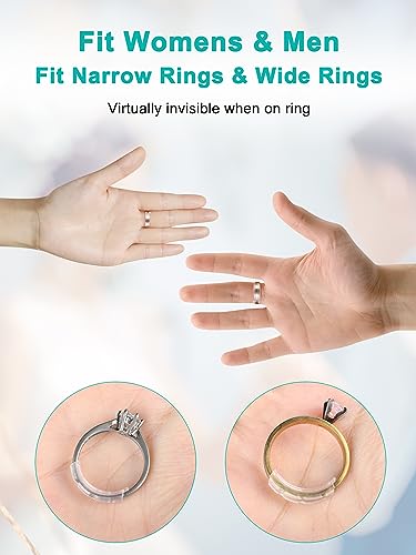 tuzama invisible ring sizer adjuster for loose rings women men-12 pack12 sizes for different band widthsjewelry ring size adapter reducer spacer jewelry guards for any thin wide rings