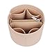 PAPAPI Purse Organizer Insert for Handbags, Felt Bag Organizer for Tote, Purse, Tote Bag Organizer Insert (Light Brown with Zipper)