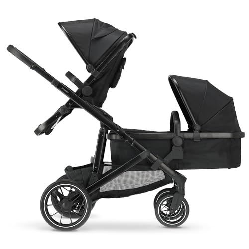 Deryan Evy V2 Kinderwagen für 2 Kinder - für Neugeborene, Kleinkinder im...