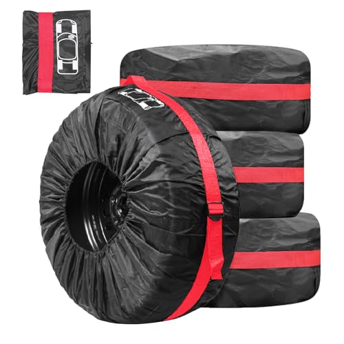 PWGHWG Reifentaschen Set 13-18 Zoll, 4 Stück Reifenschutzhülle mit Tragegriff, Waterproof Staubdicht Reifenbezug, Reifenaufbewahrung für Sauberer Transport und Lagerung, Schwarz, S(Ø66cm) PWGHWG Reifentaschen Set 13-18 Zoll, 4 Stück Reifenschutzhülle mit Tragegriff, Waterproof Staubdicht Reifenbezug, Reifenaufbewahrung für Sauberer Transport und Lagerung, Schwarz, S(Ø66cm)