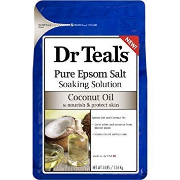 Dr Teals Coconut Oil Pure Espom Salt Soaking Solution 3 lbs.(Pack of 3)