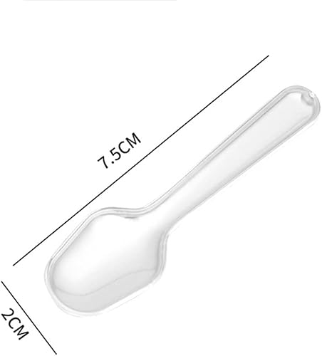 Miniatura 2 de 500 cucharas de plástico transparente desechables para helados, mini utensilios de cocina para tazas de postre, degustación de fiesta, servirigos de