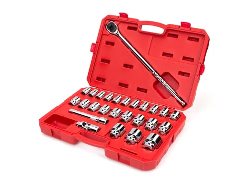 Image of TEKTON 3 /4 Inch Drive 6-Point Socket Ratchet Set, 26-Piece | SKT35204