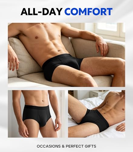 Image of 5Mayi Mens Briefs Underwear Multipack Black Cotton Men's Soft Breathable Briefs