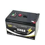 MUSM 12V 200Ah Lithium LiFePO4 Deep Cycle Battery for Off-Grid Applications, Solar,Fish Finder,Lighting, Power Wheels Built-in BMS(12v 150Ah)