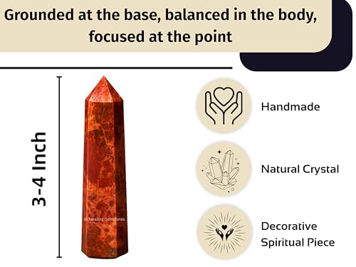 Image of Amazing Gemstone Brecciated Jasper Crystal Towers ~ Natural Healing Crystal Point Obelisk for Reiki Healing and Crystal Grid (3 inch to 4 inch INCH)