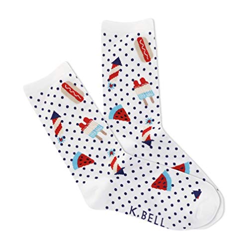 Image of K. Bell Women's Fun American Classics Crew Socks (1-Pack)