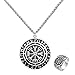 Produktbild Nordic Runic Circle Vegvisir Anhänger Wikinger Halskette Ring Set, Herren Edelstahl Kompass Totem Heidnischen Schmuck, Nordischen Skandinavischen Modeaccessoires,09