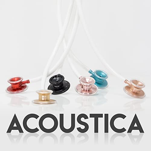 Image of MDF Instruments, Engravable - Acoustica Lightweight Custom Stethoscope for Doctors, Nurses, Students, Home Health Use, Adult, Dual Head, Black Tube, Black Chestpiece-Headset, MDF747XPBO-ENGRAVING | Dual Head, rotating chestpiece, Lifetime warranty, Free-Parts-for-Life, Latex-free, For doctors, nurses, students home health