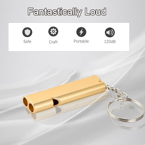 6 Stück Trillerpfeife, Signalpfeife Trillerpfeife Laut Notfall, Trillerpfeifen Metall Notfallpfeife mit Schlüsselanhänger, Schiedsrichter Outdoor Notfall Survival Pfeife für Camping Jagen Wandern – Bild 5