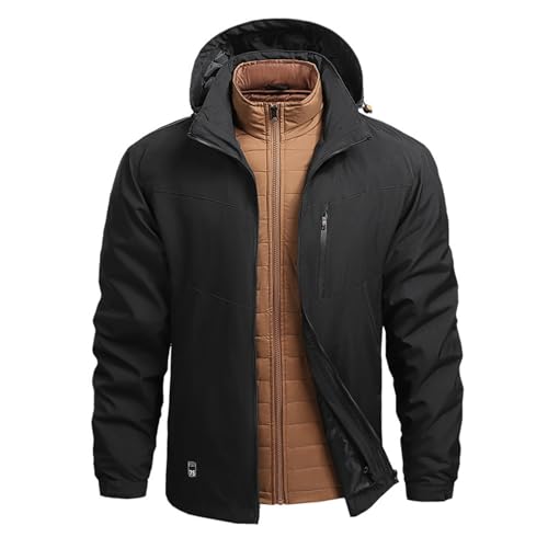 3 in 1 Winterjacke Herren Wasserdicht Warm Gefüttert Doppeljacke...