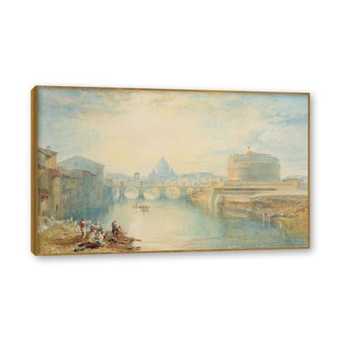 Toile J.M.W. Turner 40x64cm cadre teck peinture romantisme anglais A71