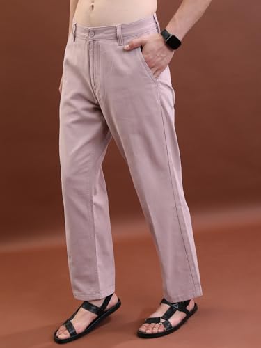 Image of Highlander Men's Ankle-Length Straight Fit Trousers | Modern Style & Comfort | Perfect for Casual & Formal Wear | Trouser for Men | Men Trousers | Trousers for Man | Pants for Man