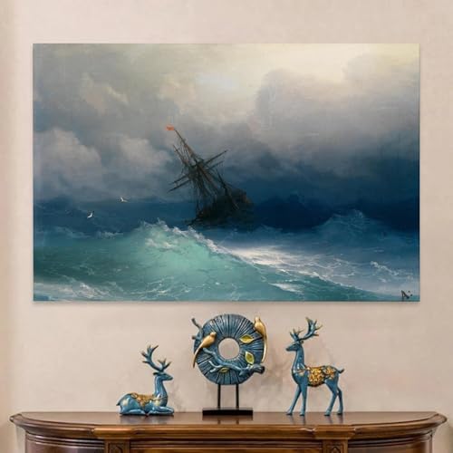 Impression toile Ivan Aivazovsky bateau mer orageuse 40x60