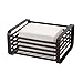 apollo THE HOUSEWARES BRAND 9025 Apollo Industrial Negro Plano de Hierro Servilletero de Metal Cesta de Servilleta, Acero Inoxidable 18/8