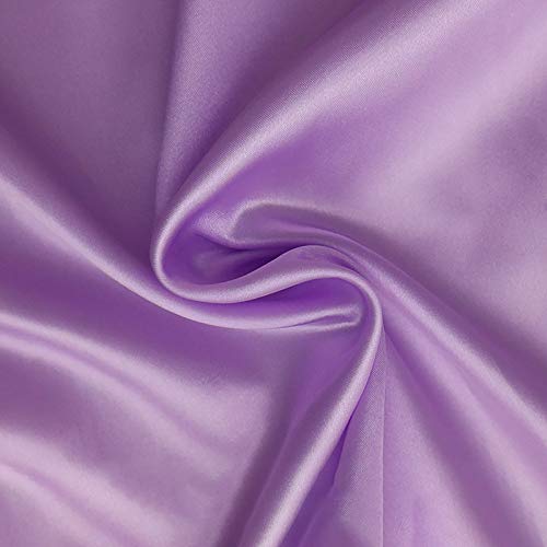 MUYUNXI Tela De Raso Forro De Tela SatéN para Vestidos De Novias Fundas Artesanías Vestidos Blusas Ropa Interior 150 Cm De Ancho Vendido por Metro(Color:Morado Claro)