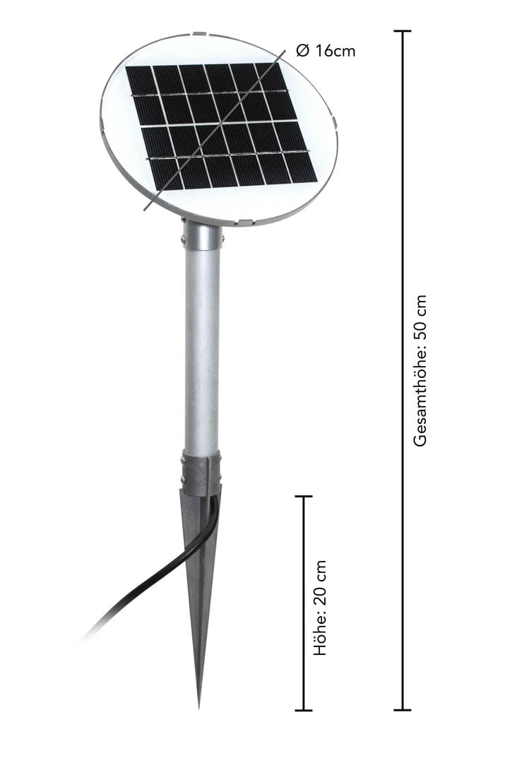 8 seasons design LED Solar Stehlampe No. 1, 160cm groß (Grau), warmweißes Licht, Solarlampe mit Dämmerungssensor, Solarpanel, Stehlampe für außen (Garten, Terrasse, Balkon)