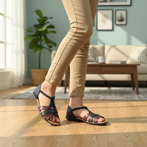 Image of Woman's Flat Comfortable Sandal | Doctor Insole Soft & Comfortable | Best For All Seasons | True Anti-Skid TPR Sole | Fashionable & Trendy (W-14)