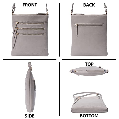 Image of Solene Crossbody Bag Functional Multi Pocket Messenger Purse Top Zip Closure Shoulder Handbag With Adjustable Strap