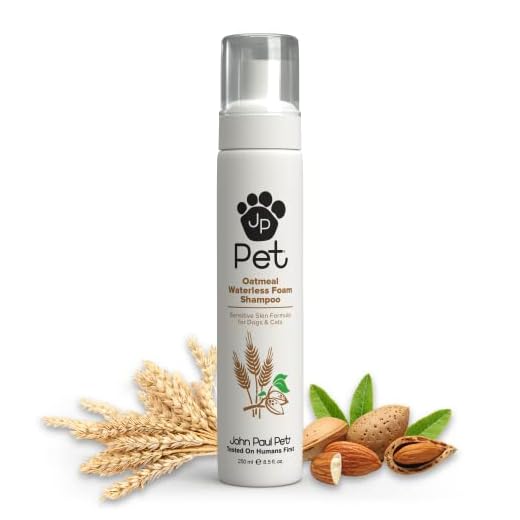 Oatmeal Waterless Foam - Grooming for Dogs and Cats, Soothe Sensitive Skin Formula with Aloe for Itchy Dryness for Pets, pH Balanced, Cruelty Free, Paraben Free, Made in USA