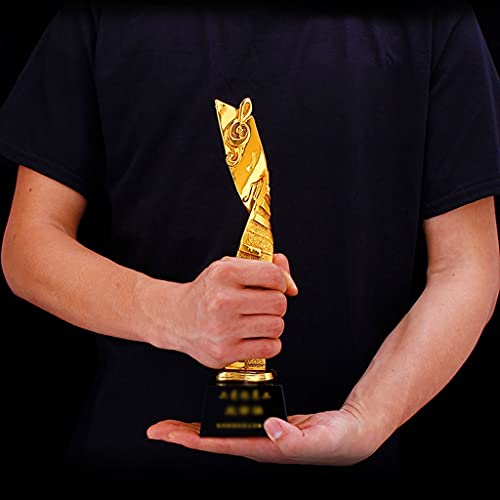 Trofee Van Verguld Hars Aanpassing Van Muziektrofeeën Creatieve Aangepaste Trofee Handtrofee Aanpassing Basisbelettering (Color : Gold, Size : 28 * 8cm) - Image 4