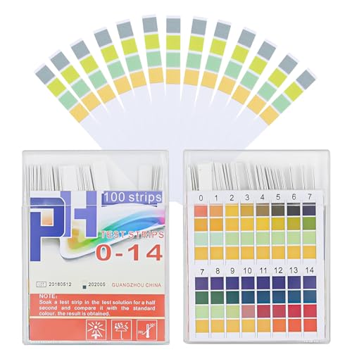 Toivize 200pcs Bandelettes PH, Papier PH 0-14 à 4 Couleurs, Bandelette Urinaire, Bandelette Test PH Piscine, Bandelette PH Eau, pour Aquarium, Laboratoire, Maison