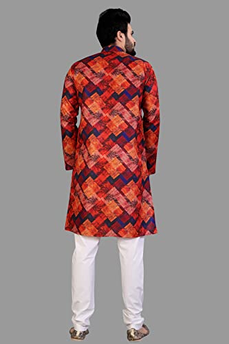 Image of Men's Printed Cotton Kurta